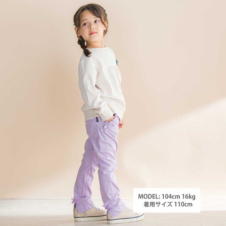 リボン付きストレッチツイルスリムパンツ(80~130cm) | Noeil aime BeBe | 詳細画像4 