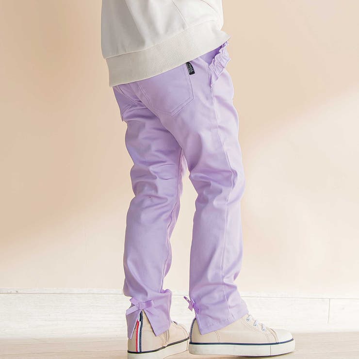 パープル | リボン付きストレッチツイルスリムパンツ(80~130cm) | Noeil aime BeBe