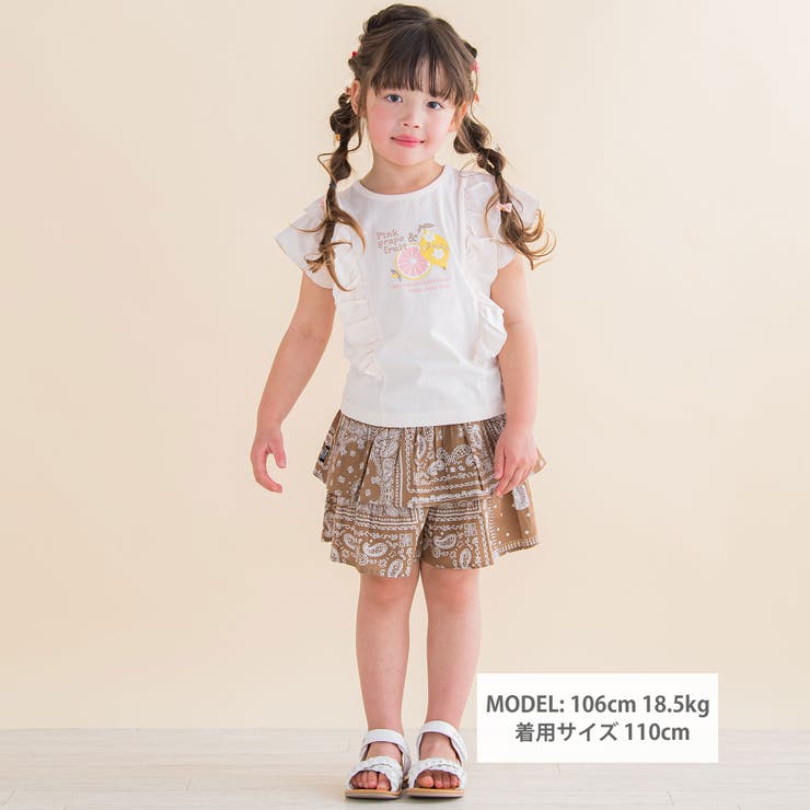 パンツ Noeil aime BeBe コットン大柄チェックショートパンツ(80~130cm