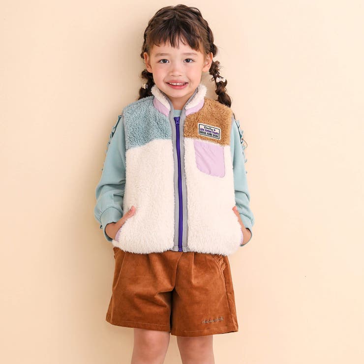 ストレッチコールラップキュロットパンツ(90~130cm)[品番：BEBK0007438]｜Noeil aime  BeBe（ノイユエームベベ）のキッズファッション通販｜SHOPLIST（ショップリスト）