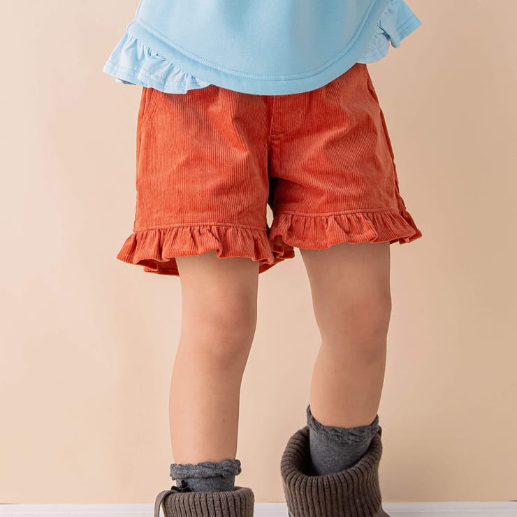 オレンジ | コールテンフリルショートパンツ(90~130cm) | Noeil aime BeBe