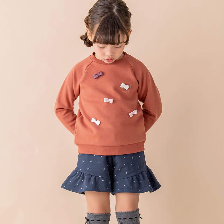 【お揃い】裏毛ロゴプリントキュロットパンツ(90~130cm) | Noeil aime BeBe | 詳細画像3 