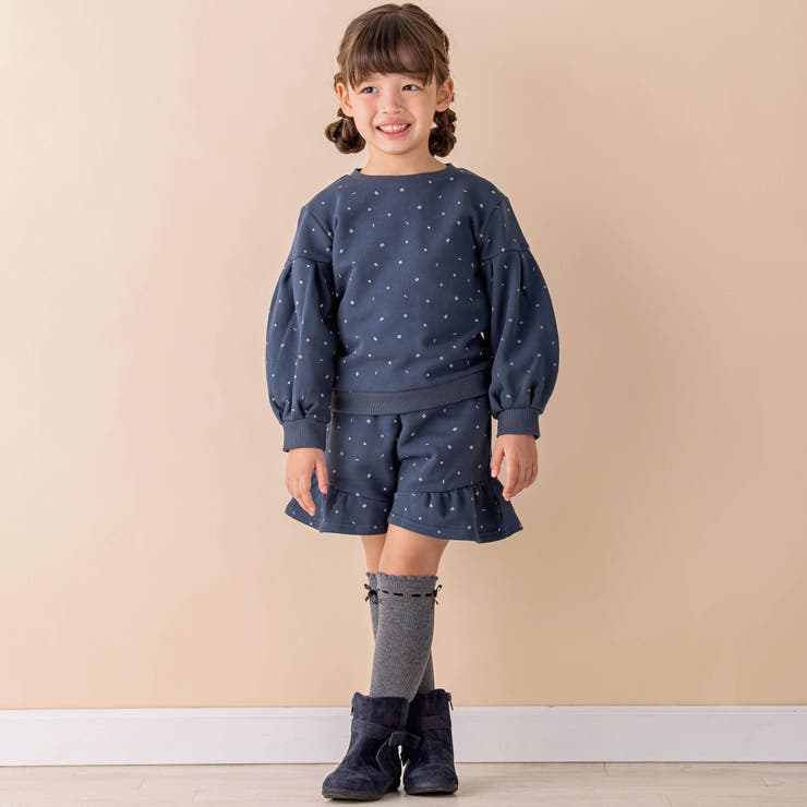 【お揃い】裏毛ロゴプリントキュロットパンツ(90~130cm) | Noeil aime BeBe | 詳細画像7 