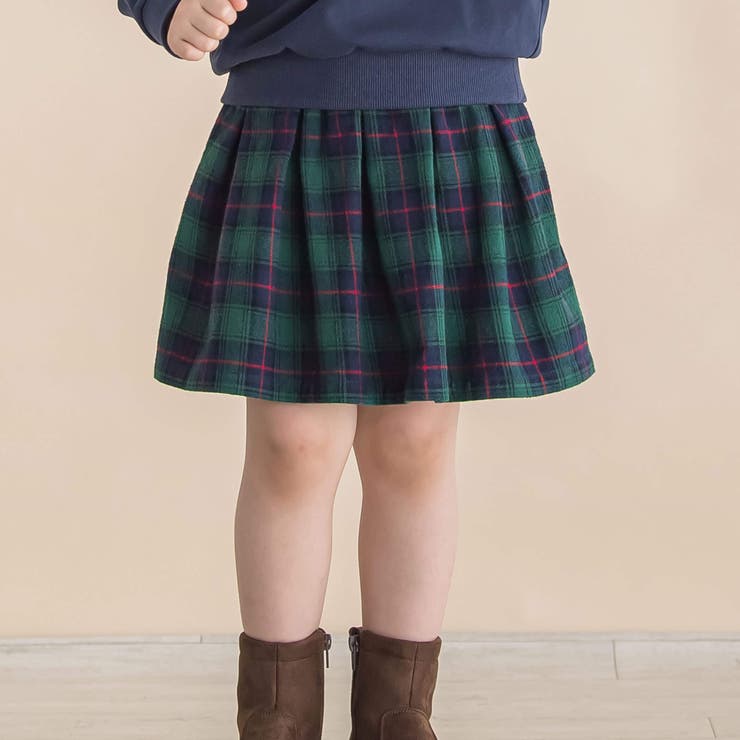 チェックキュロットパンツ(90~130cm)[品番：BEBK0009735]｜Noeil