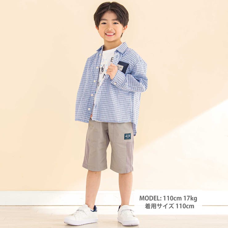 ストレッチツイル切り替えハーフパンツ(80~130cm) | Noeil aime BeBe | 詳細画像2 