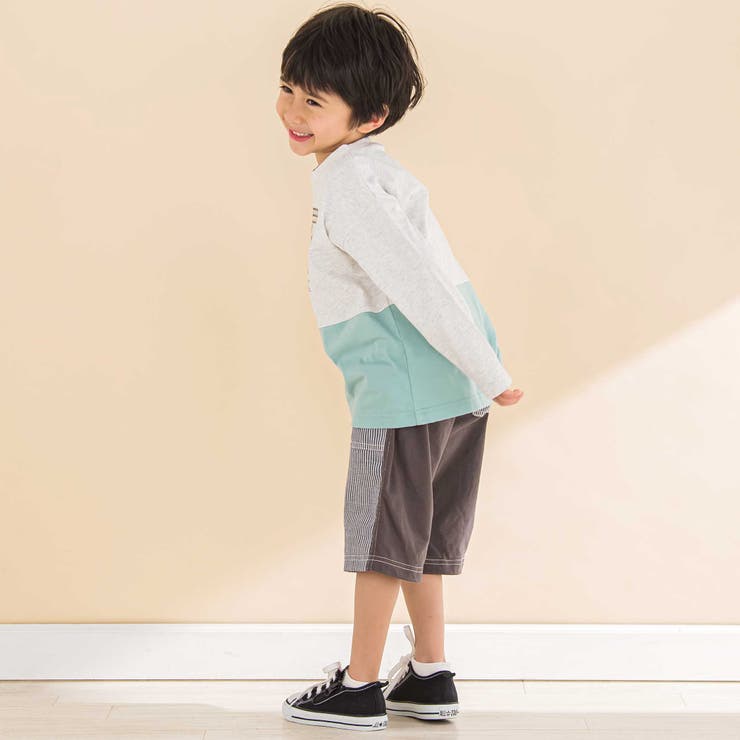 ストライプｘ天竺ハーフパンツ(80~130cm) | Noeil aime BeBe | 詳細画像7 