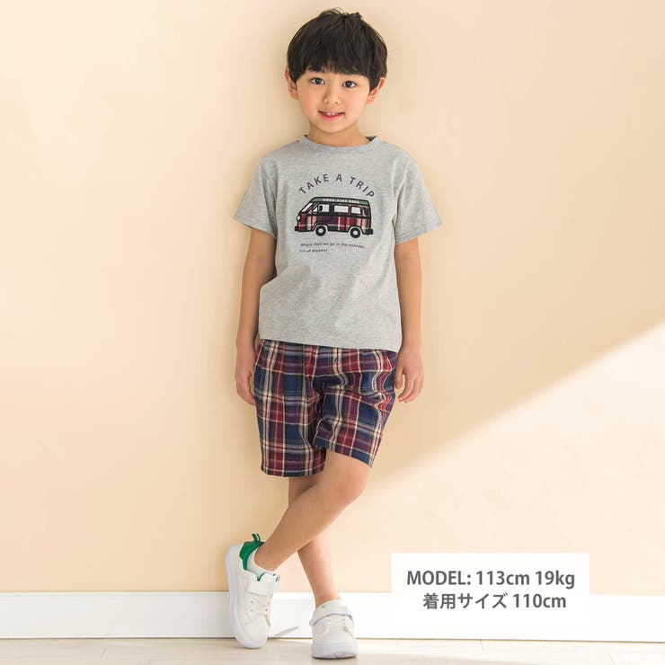 チェックタック入りハーフパンツ(80~130cm) | Noeil aime BeBe | 詳細画像5 