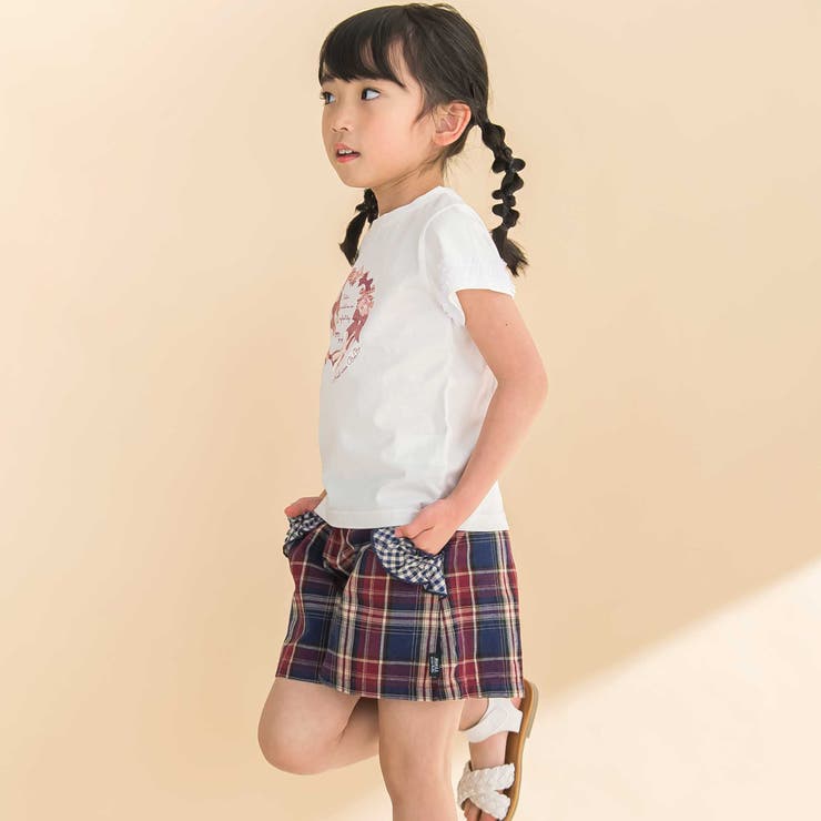 【お揃い】花柄チェックポケットフリルキュロット(90~130cm) | Noeil aime BeBe | 詳細画像6 