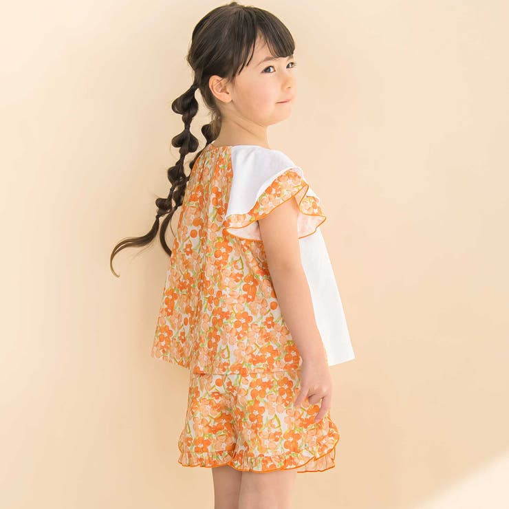 【お揃い】水彩花柄裾フリルショートパンツ(90~130cm) | Noeil aime BeBe | 詳細画像7 