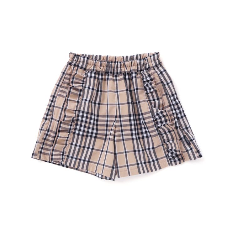 【お揃い】チェック柄ボーダー柄フリル付きショートパンツ(90~130cm) | Noeil aime BeBe | 詳細画像8 