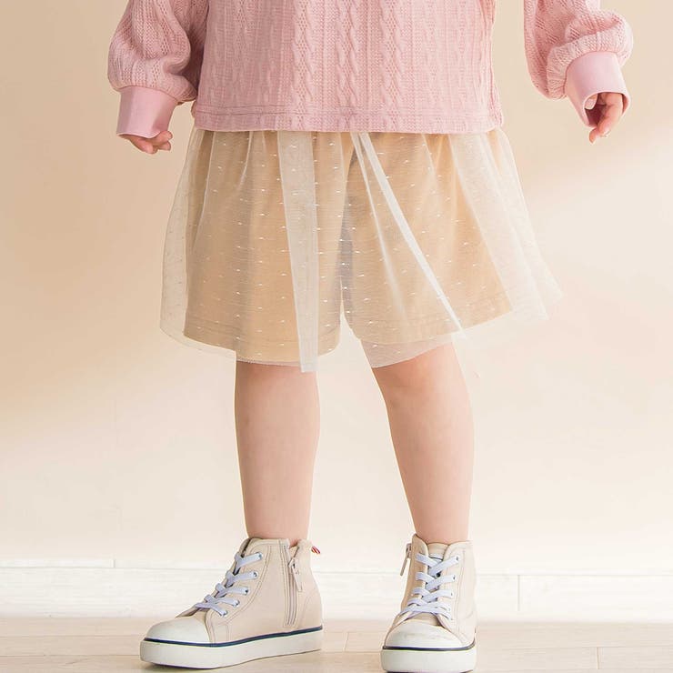 ラメ入りチュールティアードキュロット(80~130cm) | Noeil aime BeBe | 詳細画像1 