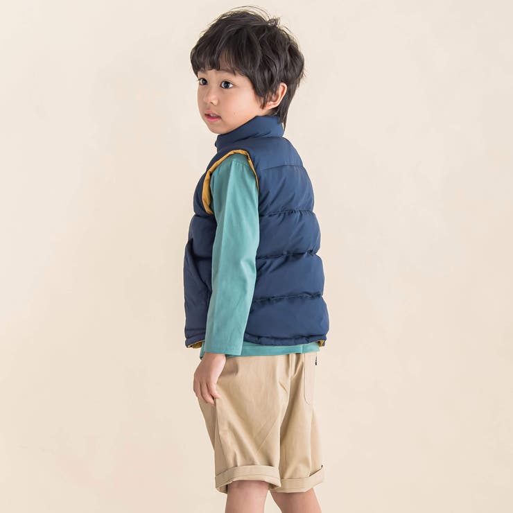 タフタリバーシブルダウンベスト(90~130cm)[品番：BEBK0009476