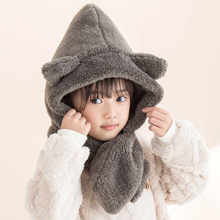 ボアフリースネコウサギフードマフラー[品番：BEBK0012215]｜Noeil