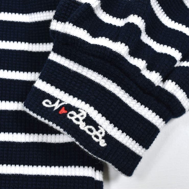 フラットカラーボーダーブラウスTシャツ(80~130cm) | Noeil aime BeBe | 詳細画像13 