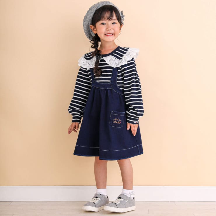 フラットカラーボーダーブラウスTシャツ(80~130cm) | Noeil aime BeBe | 詳細画像5 