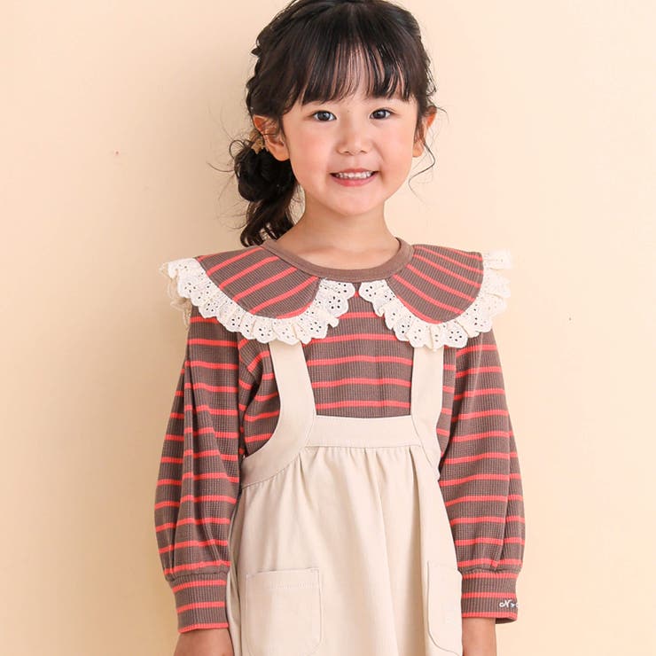フラットカラーボーダーブラウスTシャツ(80~130cm) | Noeil aime BeBe | 詳細画像6 