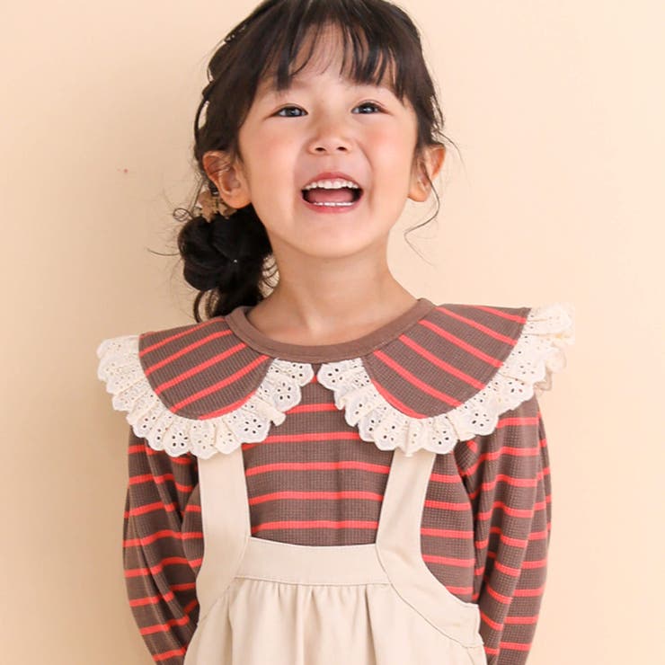 フラットカラーボーダーブラウスTシャツ(80~130cm) | Noeil aime BeBe | 詳細画像7 