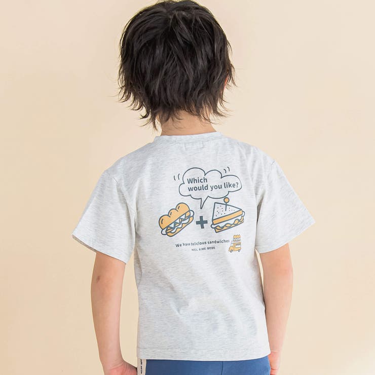 サンドイッチプリントTシャツ(80~130cm)[品番：BEBK0008680