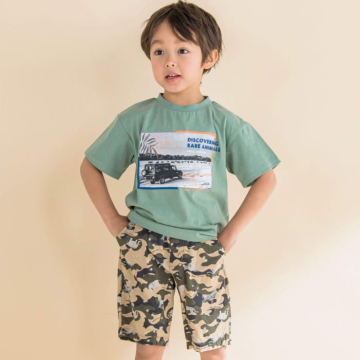 サファリカー写真プリントTシャツ(80~130cm) | Noeil aime BeBe | 詳細画像5 