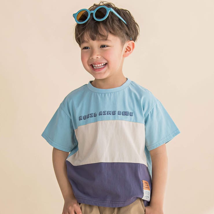 配色切り替えBIGTシャツ(80~130cm) | Noeil aime BeBe | 詳細画像1 
