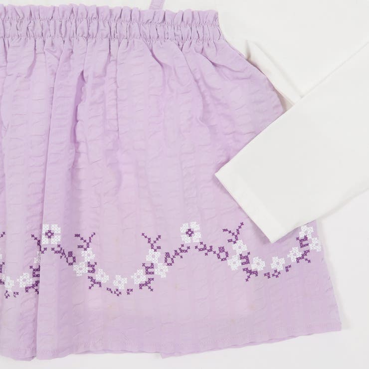 キャミ重ね着風刺しゅうTシャツ(80~130cm) | Noeil aime BeBe | 詳細画像16 