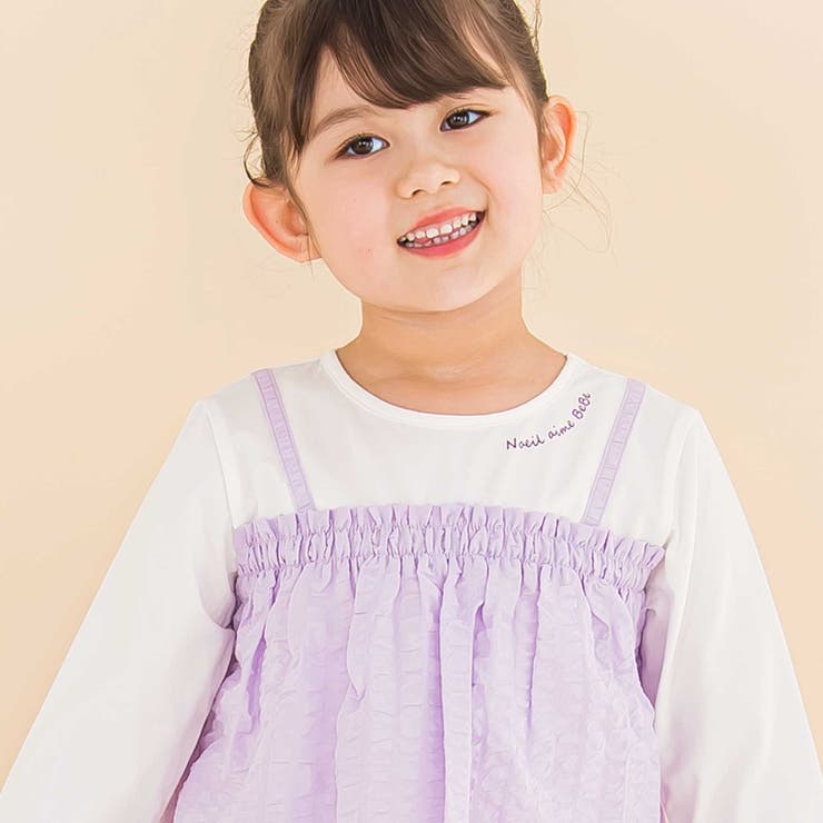 キャミ重ね着風刺しゅうTシャツ(80~130cm) | Noeil aime BeBe | 詳細画像5 