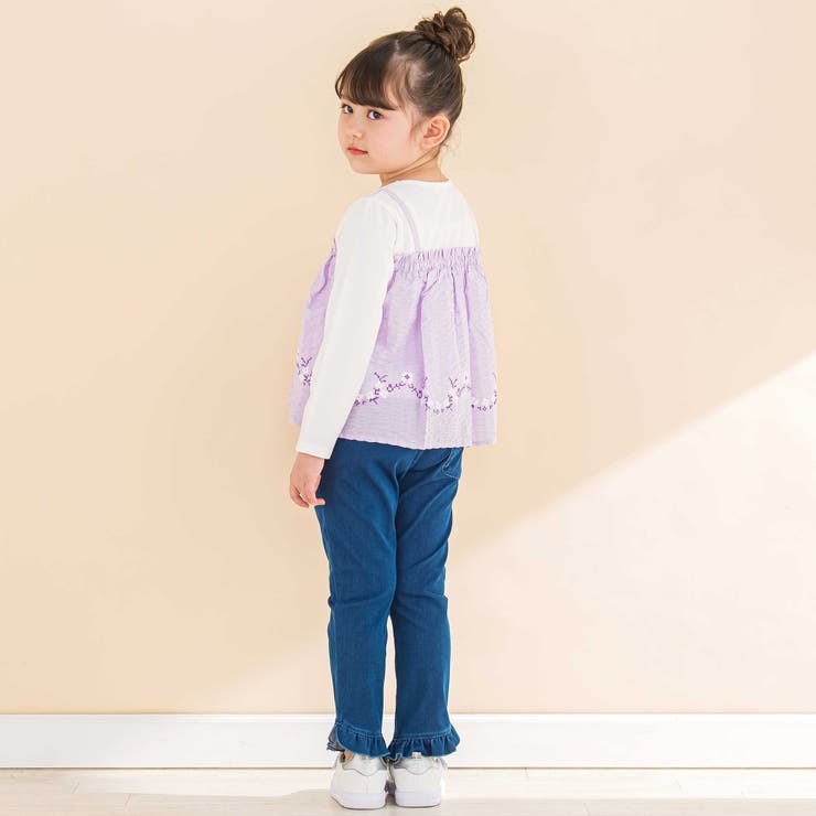 キャミ重ね着風刺しゅうTシャツ(80~130cm) | Noeil aime BeBe | 詳細画像7 