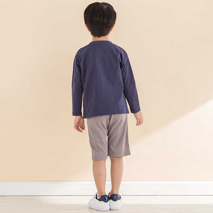 【お揃い】天竺ギンガムJQ切り替えTシャツ(80~130cm) | Noeil aime BeBe | 詳細画像4 