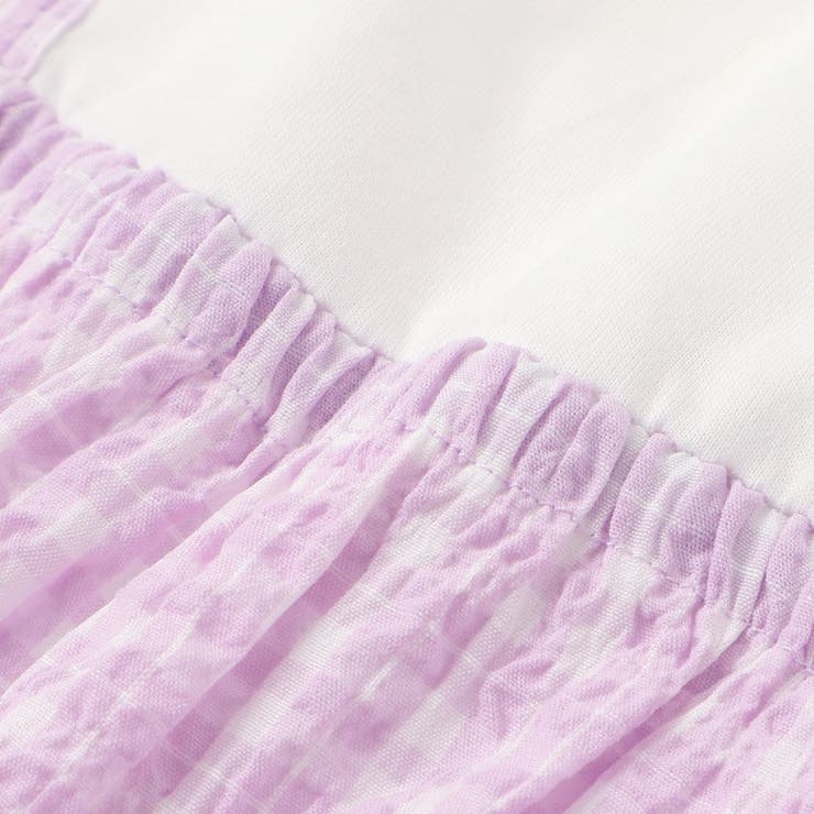 【お揃い】ワッシャーチェックキャミ重ね着風長袖Tシャツ(80~130cm) | Noeil aime BeBe | 詳細画像15 