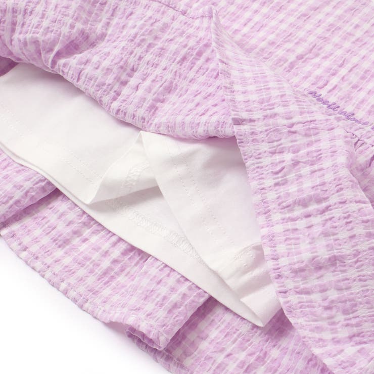 【お揃い】ワッシャーチェックキャミ重ね着風長袖Tシャツ(80~130cm) | Noeil aime BeBe | 詳細画像16 