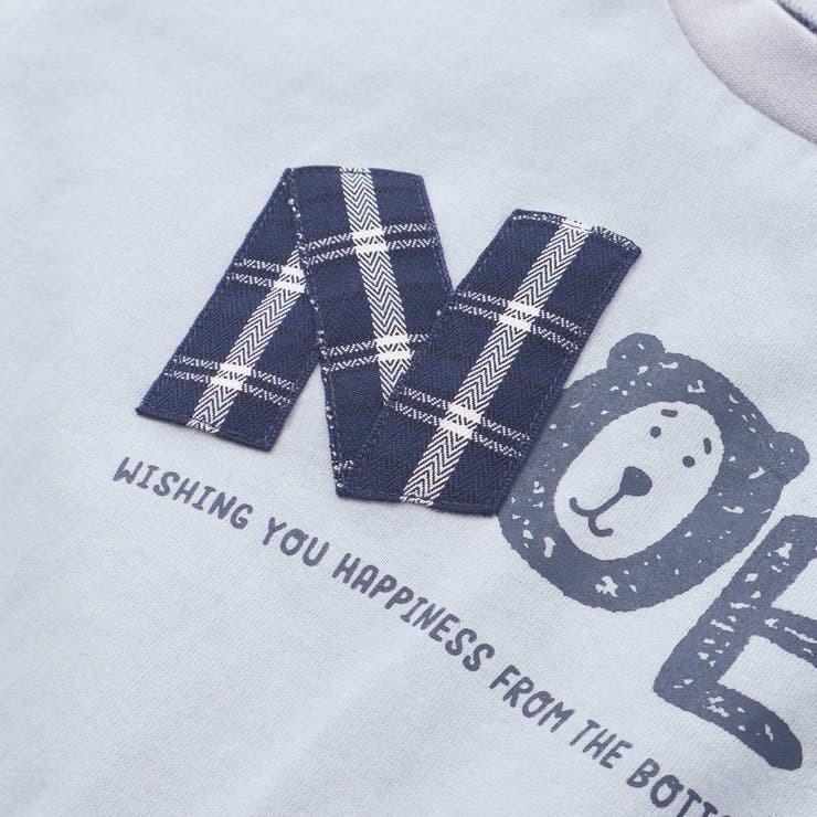 天竺チェックロゴ長袖Tシャツ(80~130cm) | Noeil aime BeBe | 詳細画像10 