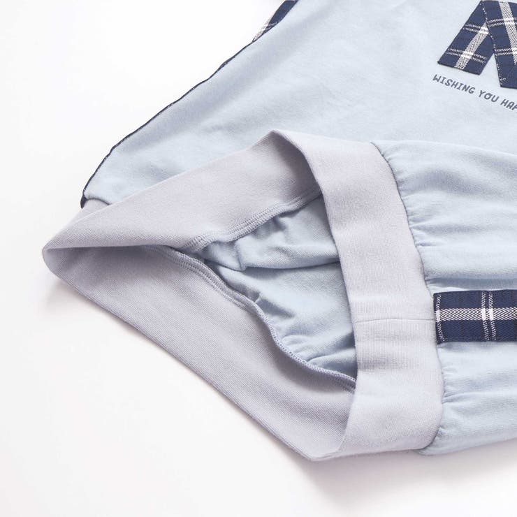 天竺チェックロゴ長袖Tシャツ(80~130cm) | Noeil aime BeBe | 詳細画像12 