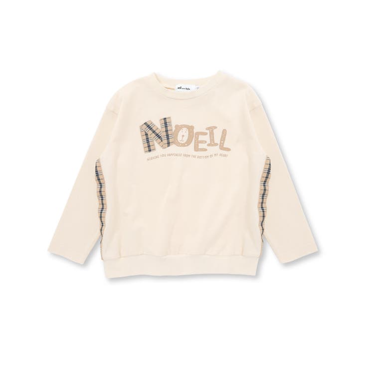 天竺チェックロゴ長袖Tシャツ(80~130cm) | Noeil aime BeBe | 詳細画像15 