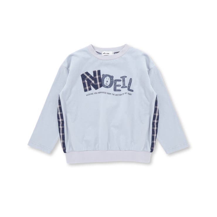 天竺チェックロゴ長袖Tシャツ(80~130cm) | Noeil aime BeBe | 詳細画像6 