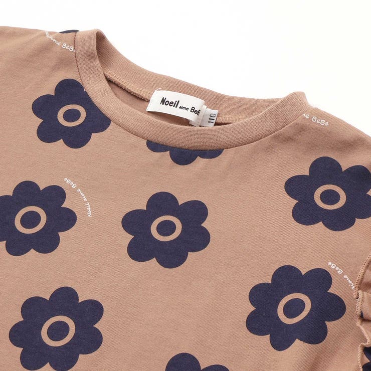 【お揃い】花柄プリント天竺半袖Tシャツ(80~130cm) | Noeil aime BeBe | 詳細画像10 
