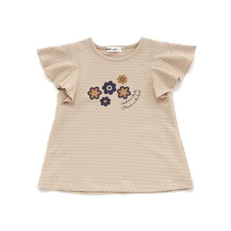 フレアスリーブお花プリント半袖Tシャツ(80~130cm) | Noeil aime BeBe | 詳細画像10 