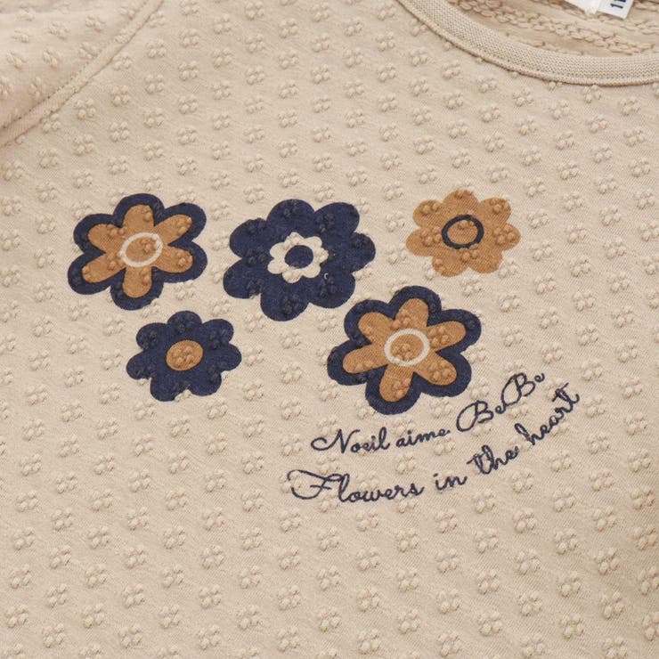 フレアスリーブお花プリント半袖Tシャツ(80~130cm) | Noeil aime BeBe | 詳細画像16 
