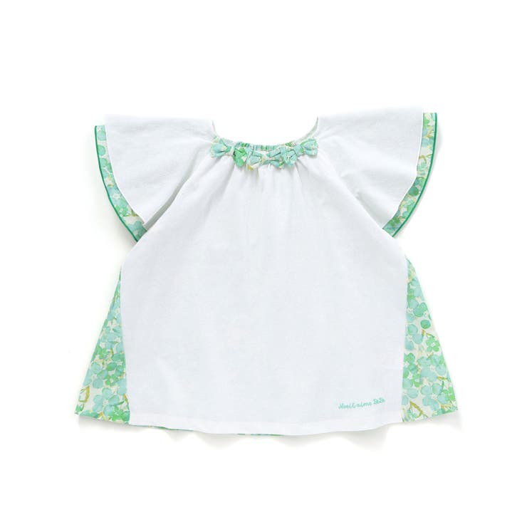 【お揃い】水彩花柄フレアTシャツ(80~130cm) | Noeil aime BeBe | 詳細画像9 