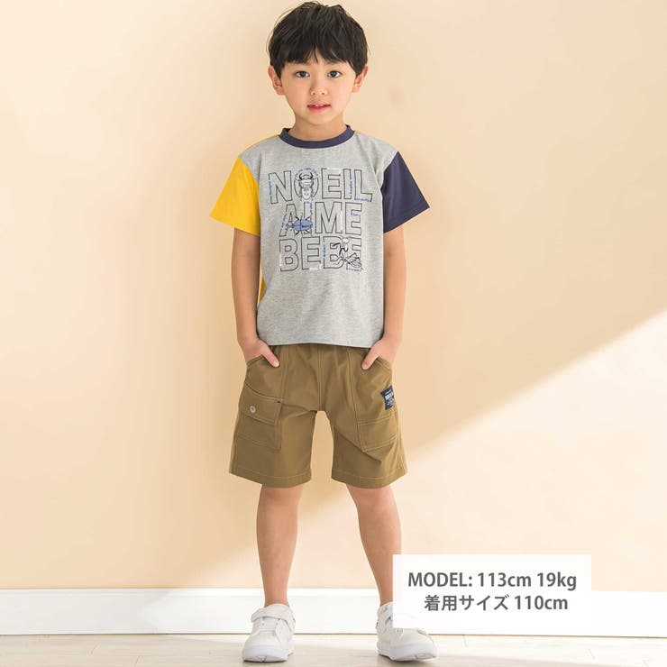 ノイユ エーム ベベ] 天竺クルマパッチ刺しゅう半袖Tシャツ(80~130cm