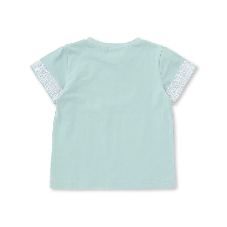 天竺袖フリルリボンプリント半袖Tシャツ(80~130cm) | Noeil aime BeBe | 詳細画像10 
