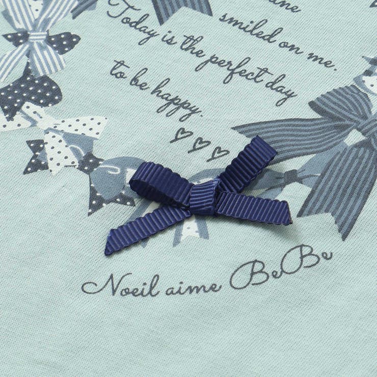 天竺袖フリルリボンプリント半袖Tシャツ(80~130cm) | Noeil aime BeBe | 詳細画像13 