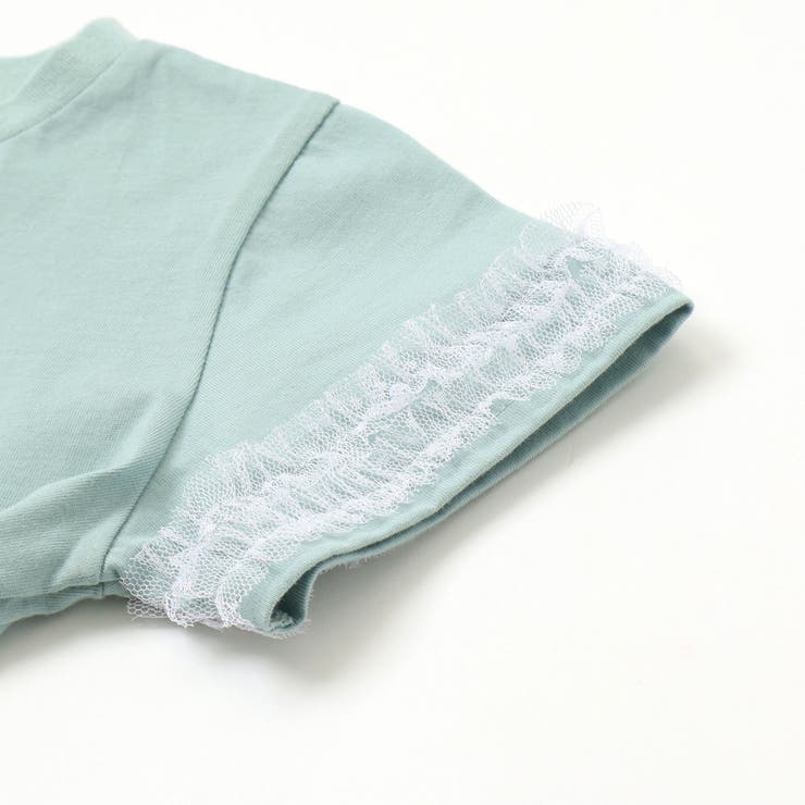 天竺袖フリルリボンプリント半袖Tシャツ(80~130cm) | Noeil aime BeBe | 詳細画像14 
