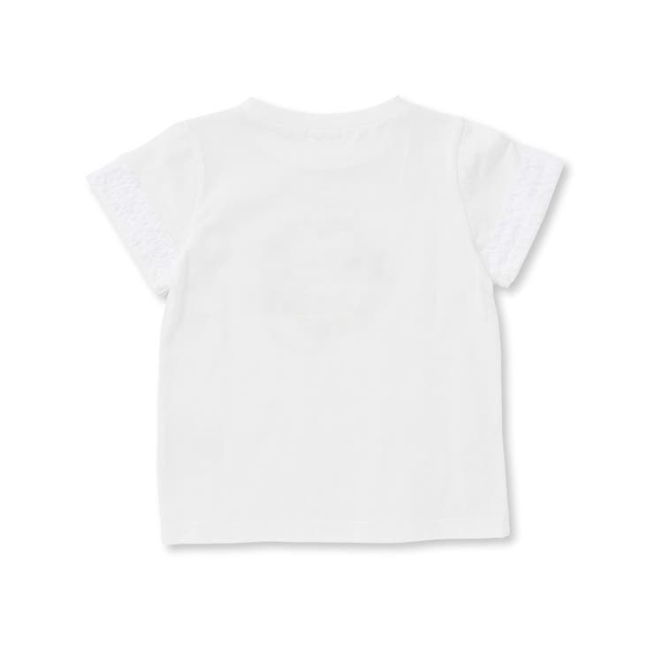 天竺袖フリルリボンプリント半袖Tシャツ(80~130cm) | Noeil aime BeBe | 詳細画像8 
