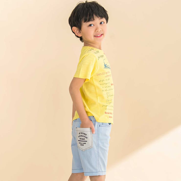 スラブ天竺トレインプリント半袖Tシャツ(80~130cm) | Noeil aime BeBe | 詳細画像7 