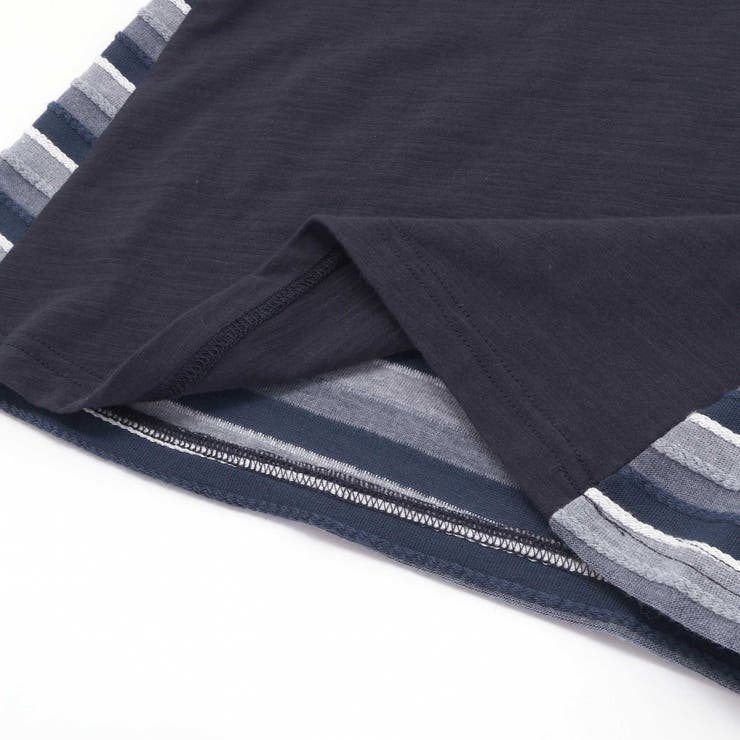 【お揃い】天竺ｘリップルボーダーAライン半袖Tシャツ(80~130cm) | Noeil aime BeBe | 詳細画像12 