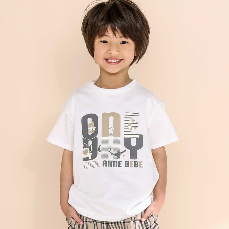 天竺マリンモチーフプリント半袖Tシャツ(80~130cm) | Noeil aime BeBe | 詳細画像1 