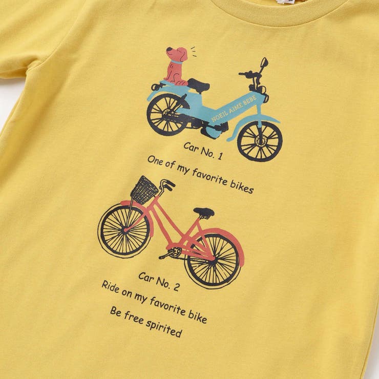 自転車プリント天竺ドロップショルダーＴシャツ(80~130cm) | Noeil aime BeBe | 詳細画像11 