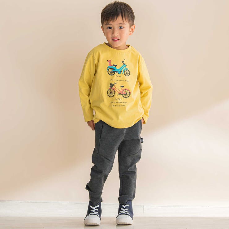 自転車プリント天竺ドロップショルダーＴシャツ(80~130cm) | Noeil aime BeBe | 詳細画像5 