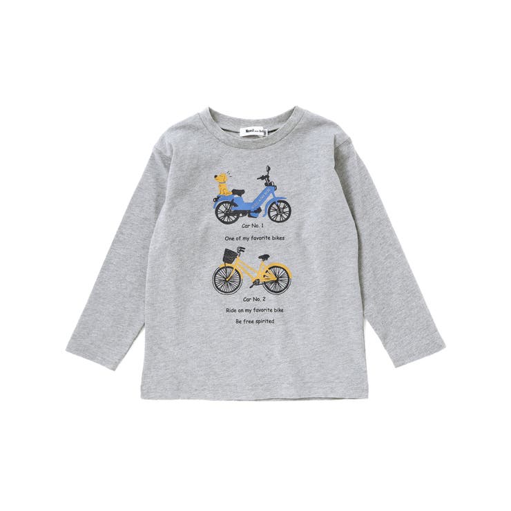 自転車プリント天竺ドロップショルダーＴシャツ(80~130cm) | Noeil aime BeBe | 詳細画像6 