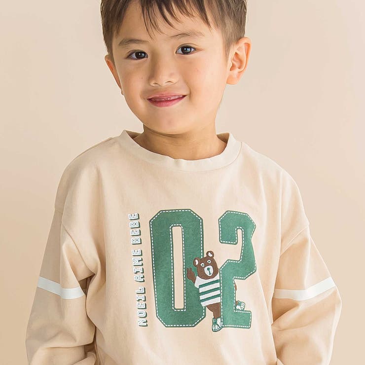 ナンバリング天竺ドロップショルダーTシャツ(80~130cm) | Noeil aime BeBe | 詳細画像6 